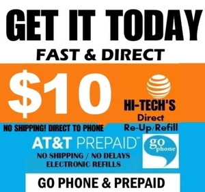$10 AT&T PRZEDPŁACONY SZYBKI WKŁAD BEZPOŚREDNIO NA TELEFON 🔥 OTRZYMAJ GO JUŻ DZIŚ! 🔥 ZAUFANY SPRZEDAWCA - Zdjęcie 1 z 3