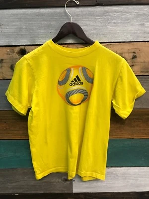 Желтый Adidas футбол графический короткий рукав футболка молодежи мальчиков размер большой - Изображение 1 из 4