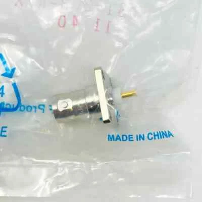 Amphenol 031-203-RFX BNC Straight Receptacle Jack Solder Cup 4 Hole Flange - Image 1 of 4