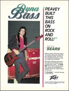 Bajo Jefferson Starship Pete Sears 1986 Peavey Dyna impresión publicitaria - Imagen 1 de 3