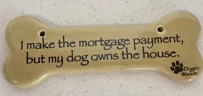 Letrero de pared de hueso de perro de cerámica decoración hipoteca ML10C Foto 1 de 3