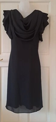 Elegant Black Cowl Neck Evening/Party /Cocktail Dress Vintage  Karida size 12/14 - Image 1 of 4