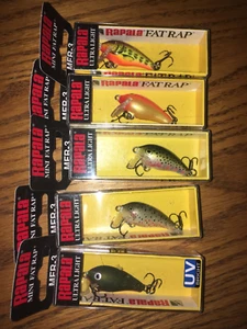 RAPALA MINI FAT RAP 03er---5 verschiedenfarbige Angelköder - Bild 1 von 1