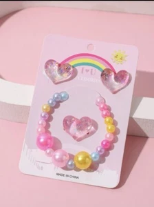 Juego de pulsera, pendientes y anillos para niña - Imagen 1 de 3