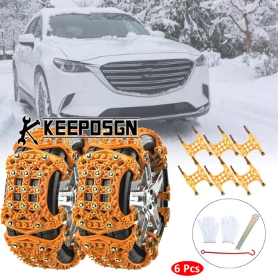 Para Mazda cx-9 6 piezas Rueda Coche Nieve Neumáticos Cadenas Antideslizante Invierno Emergencia Seguro Foto 1 de 4