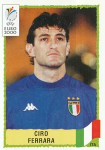 173 CIRO FERRARA # ITALIA ITALY BLACK BACK STICKER PANINI UEFA EURO 2000 - Picture 1 of 2