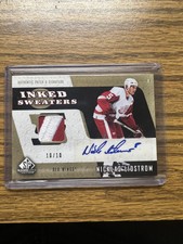 Nicklas Lidstrom 2006-07 SP Game Used Inked Sweaters Autograph Patch 10/10 READ