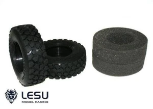 LESU 1Pair Rubber Tires for 1/14 Tamiya RC Tractor Truck Model Tyre Spare Part - Picture 1 of 5