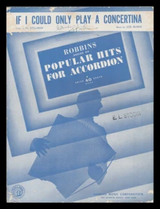 If I Could Only Play A Concertina 1941 ACCORDION SOLO Vintage Sheet Music - Picture 1 of 2