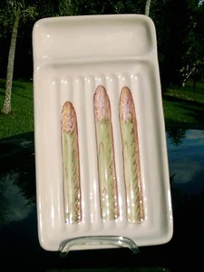 MADE IN PORTUGAL ASPARAGUS DESIGN 10" GEMÜSE TABLETT SEHR SCHÖN  - Bild 1 von 3