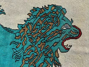 4x6 GREEN WOOL RUG HAND-KNOTTED heriz HANDMADE oriental carpet handwoven oushak - Picture 1 of 13