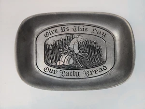 Vintage Give Us This Day Our Daily Bread Plate Wilton RWP Pewter Platter - Picture 1 of 2