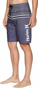 Hurley Boardshort Swim Trunk Men's Striped 21" Length All Sizes 29-40 Retail $40 - Picture 1 of 40