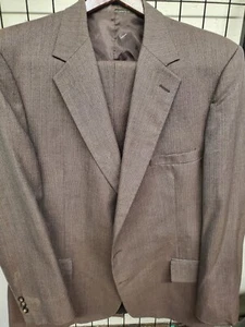 Botany 500 3 Piece Suit  Mens 46L 44X30 Brown Strripe Vintage Half Lined - Picture 1 of 7