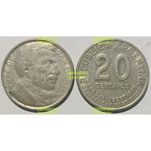 Argentina 20 centavos 1950 100th deathyear San Martin 21mm co-ni coin km45 - Picture 1 of 1