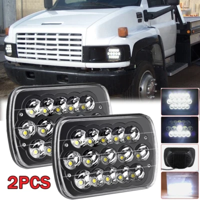 Pair 7x6 5x7'' LED Headlights Hi/Lo Beam for GMC TopKick C6500 C5500 C4500 Truck Foto 1 de 4