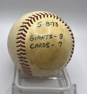 1973 Game-Used LAST OUT Baseball SF Giants 9 Cards 7 Bonds McCovey HRs vs Gibson - Picture 1 of 7