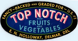 Vintage Label erstklassiges Obst und Gemüse - Bild 1 von 2