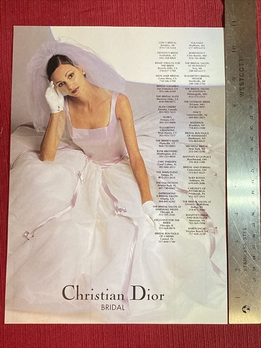 Abiti da sposa Christian Dior 1998 stampa pubblicità ottimi da incorniciare!