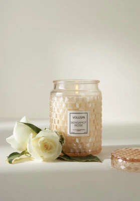 Vela rosa bergamota Anthropologie Voluspa 18 OZ 100 horas nueva Foto 1 de 4