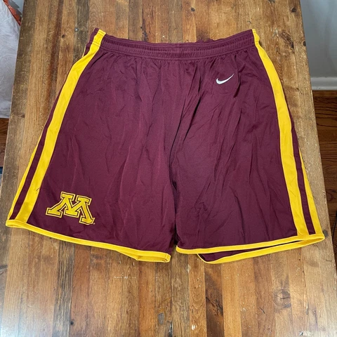 Minnesota Golden Gophers Shorts Mens XL Maroon Yellow Basketball Nike Team Cover