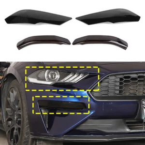 Borde de lámpara antiniebla y luz principal delantera negra ahumada para Ford Mustang 2018+ accesorios - Imagen 1 de 13