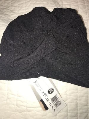Jessica McClintock Black Sparkle Turban Cap Hat Wrap New With Tags Turban it - Image 1 of 4