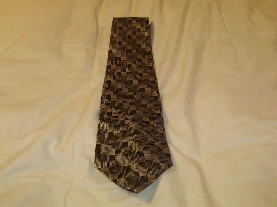 Corbata Claiborne en patrón a cuadros verde, azul y blanco #48 Foto 1 de 1