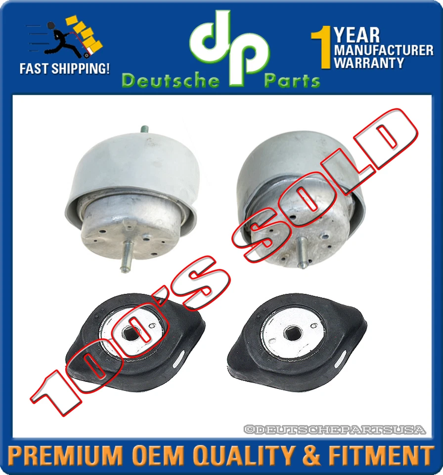 JUEGO 4 SOPORTES MONTAJE TRANSMISIÓN MOTOR AUDI A4 QUATTRO VW PASSAT 1.8 L4 Foto 1 de 1