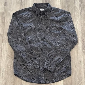 Cinch Boys Long Sleeve Button-up Western Shirt Black/Gray Paisley Size M (10) - Picture 1 of 8