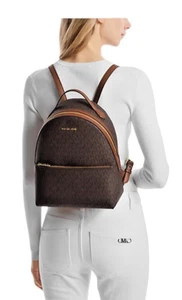 Michael Kors Damen  Rucksack Tasche Bag SHEILA MD FRNT PKT BACKPACK braun - Picture 1 of 9