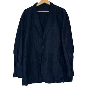 Vince. Relaxed Hemp Navy Blue Lightweight Blazer Size Large Mens - Picture 1 of 12