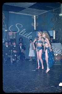 Korean War Military Show Pretty Woman Dancer 35mm Slide 1950s Kodachrome - Picture 1 of 3
