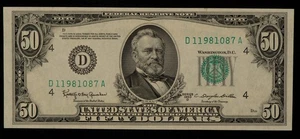 FR 2111-D $50 1950 D Federal Reserve Note US - UNC - SKU-CA1544 - Picture 1 of 2