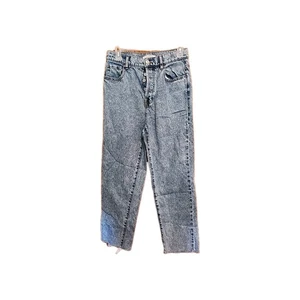 Jeans donna Pacsun vita alta denim dritto taglia 27 blu bottoni-mosca orlo grezzo - Foto 1 di 5