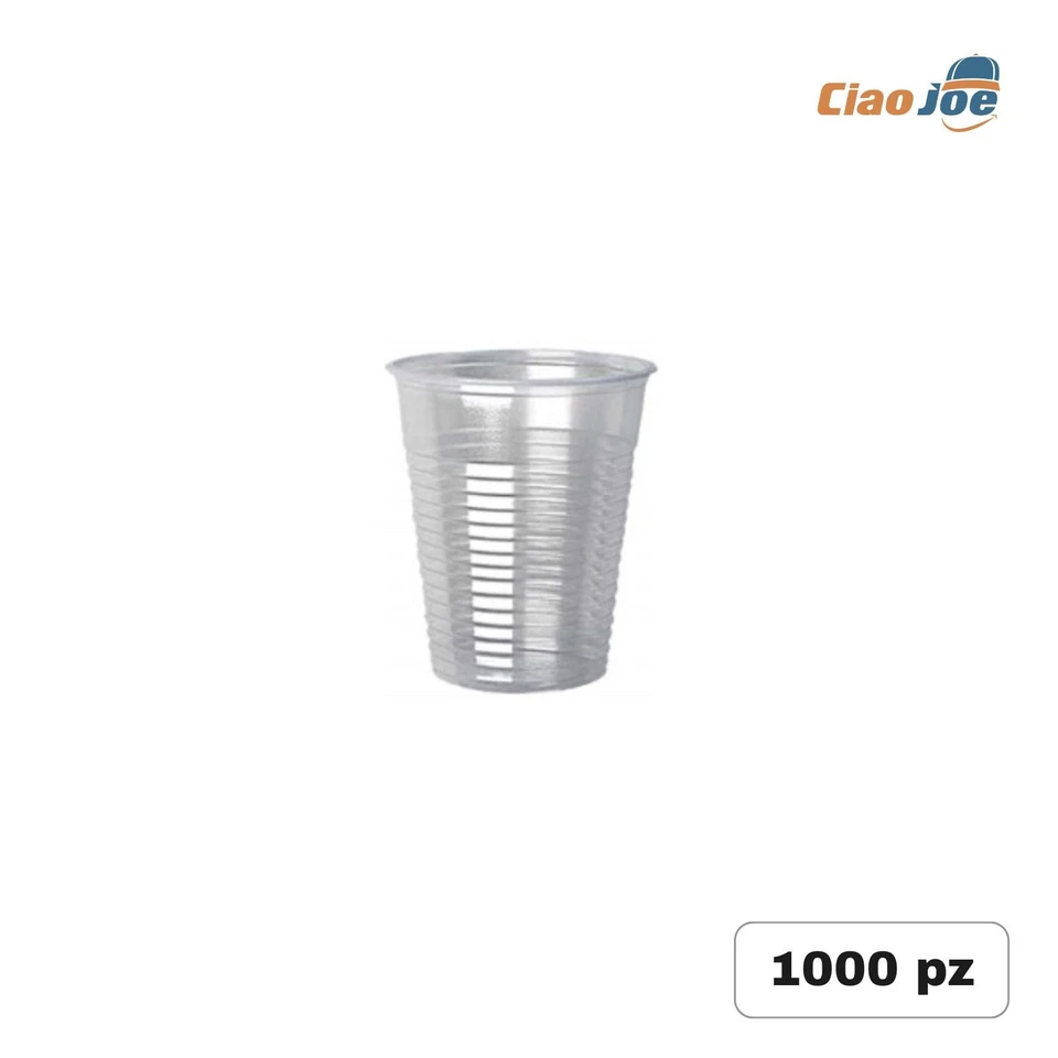 Bicchieri di Plastica 200 ml trasparenti acqua monouso catering 1000 pz - Immagine 1 di 1