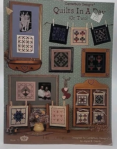 Quilts in a Day or Two Counted Cross Stitch Booklet Canterbury Designs Book EUC - Picture 1 of 3
