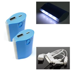 2 5200MAH PORTABLE BATTERY CHARGER USB BLUE NOKIA LUMIA 920 1020 HTC ONE Z10 Q10 - Zdjęcie 1 z 1