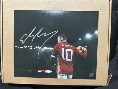 Camiseta de fútbol Wayne Rooney Manchester United roja autografiada 8x10 foto certificado de autenticidad Foto 1 de 2
