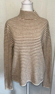 J.Crew Damen Strickpullover Gr. Large Herbst orange rost Streifen Stehkragen Freizeit - Bild 1 von 15
