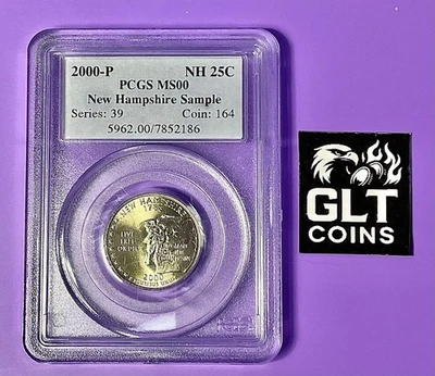 2000-P ✦ New Hampshire Quarter ✦ PCGS MS00 ✦ Scarce Early Sample Slab Edition - Image 1 of 4