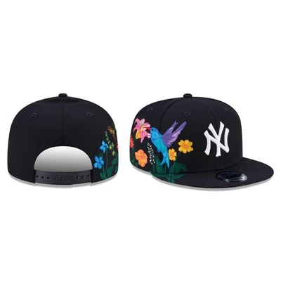 New York Yankees Blooming 9FIFTY Cap - NY MLB New Era 950 Hat - Navy Snapback - Image 1 of 3