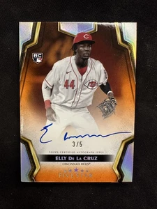 2024 Topps Five Star Elly De La Cruz RC ORANGE ON CARD Auto RC #/5 Reds - Picture 1 of 2