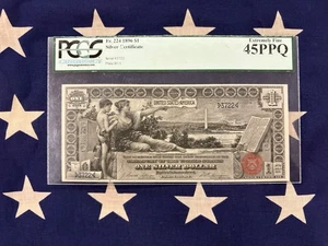 1896 $1 Silver Certificate Educational Note XF45 PPQ SN#3722 Fr.224 - Picture 1 of 2