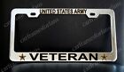 UNITED STATES ARMY VETERAN License Plate Frame - Chrome Plated Metal