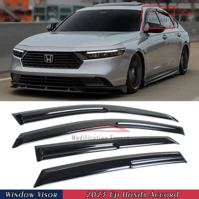Para Honda Accord JDM 2023-25 3D Ondulado Estilo Mugen Viseras de Ventana Protectores de Lluvia Ventilaciones Foto 1 de 4