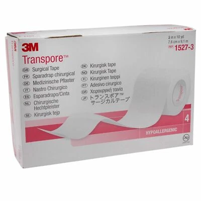 *4-Rolls* 3M Transpore Surgical Hypoallergenic Tape 3" x 10 Yards 1527-3 - Image 1 of 2