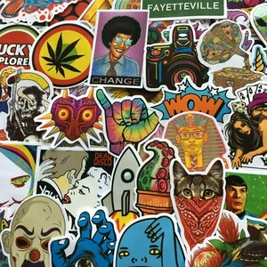 ⭐ 65 Stück Skater / Hippie / Kiffer / Koffer Sticker Mix Stickerbomb Aufkleber - Picture 1 of 5