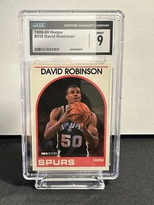 🔥🔥🔥 David Robinson San Antonio Spurs 1989 Hoops Rookie Card 310 CGC 9 Mint RC - Picture 1 of 2