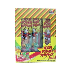 Sour Power Straws Orchard Mix Candies Pack Of 24 - 1.75oz Each - Picture 1 of 2